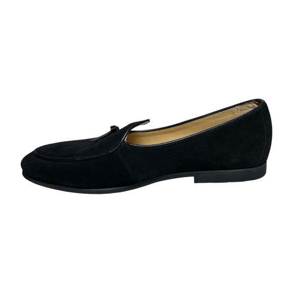 Journey West Suede Slip-on Belgian Loafers Shoes Size 8.5M Black Bow - Picture 5 of 13